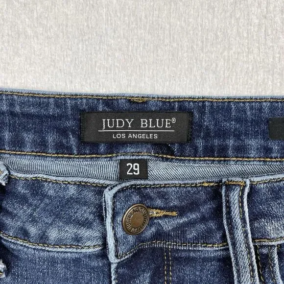 Judy Blue Jeans Womens 29 Blue Denim Stretch Boyfriend Fit‎ Casual Ladies Pants - Picture 3 of 16